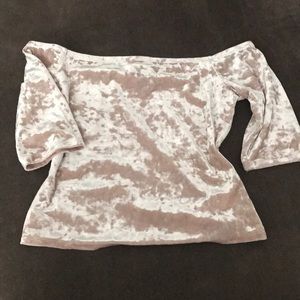 Off the shoulder, velvet top